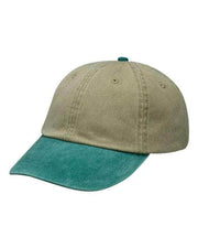 Adams Headwear Khaki/ Aqua / OSFM Adams Headwear LP101 - Optimum Pigment-Dyed Dad Hat