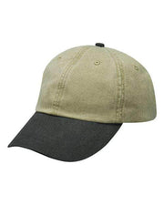 Adams Headwear Khaki/ Black / OSFM Adams Headwear LP101 - Optimum Pigment-Dyed Dad Hat