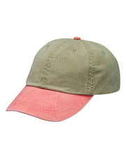 Adams Headwear Khaki/ Coral / OSFM Adams Headwear LP101 - Optimum Pigment-Dyed Dad Hat