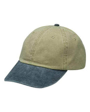 Adams Headwear Khaki/ Navy / OSFM Adams Headwear LP101 - Optimum Pigment-Dyed Dad Hat