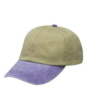 Adams Headwear Khaki/ Purple / OSFM Adams Headwear LP101 - Optimum Pigment-Dyed Dad Hat