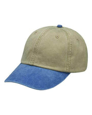 Adams Headwear Khaki/ Royal / OSFM Adams Headwear LP101 - Optimum Pigment-Dyed Dad Hat
