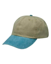 Adams Headwear Khaki/ Teal / OSFM Adams Headwear LP101 - Optimum Pigment-Dyed Dad Hat