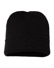 CAP AMERICA Black / One Size CAP AMERICA TKN24 - USA-Made 12" Cuffed Beanie