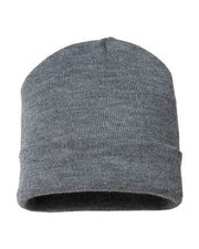 CAP AMERICA Heather Grey / One Size CAP AMERICA TKN24 - USA-Made 12" Cuffed Beanie