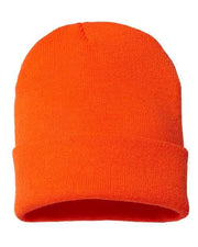 CAP AMERICA Neon Blaze Orange / One Size CAP AMERICA TKN24 - USA-Made 12" Cuffed Beanie