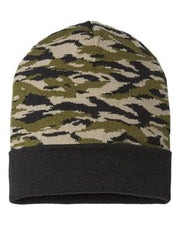 CAP AMERICA Vintage Tiger Camo / One Size CAP AMERICA RKC12 - USA-Made Camo Cuffed Beanie