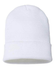CAP AMERICA White / One Size CAP AMERICA TKN24 - USA-Made 12" Cuffed Beanie