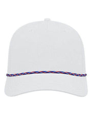 CAP AMERICA White-Red/ White/ Royal / Adjustable CAP AMERICA i7256 - Athletic Rope Cap