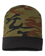 CAP AMERICA Woodland Camo / One Size CAP AMERICA RKC12 - USA-Made Camo Cuffed Beanie