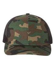 Richardson Army Camo/ Black / Adjustable Richardson 112P - Printed Trucker Cap