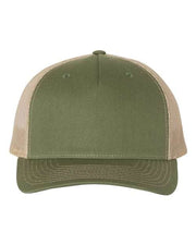 Richardson Army Olive Green/ Tan / Adjustable Richardson 112FP - Five-Panel Trucker Cap
