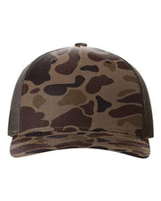 Richardson Bark Duck Camo/ Brown / Adjustable Richardson 112PFP - Five-Panel Printed Trucker Cap