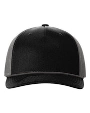 Richardson Black/ Charcoal / Adjustable Richardson 112FPR - Five-Panel Trucker with Rope Cap
