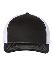 Richardson Black/ White / Adjustable Richardson 112FP - Five-Panel Trucker Cap