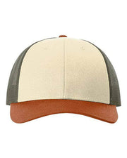 Richardson Cream/ Loden Green/ Dark Orange / M/L Richardson 115 - Low Pro Trucker Cap
