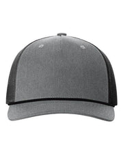 Richardson Heather Grey/ Black / Adjustable Richardson 112FPR - Five-Panel Trucker with Rope Cap
