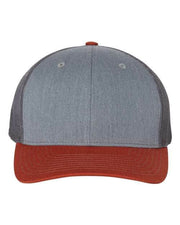 Richardson Heather Grey/ Charcoal/ Dark Orange / OSFM Richardson 112 - Snapback Trucker Cap