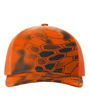 Richardson Kryptek Inferno/ Blaze Orange / Adjustable Richardson 112PFP - Five-Panel Printed Trucker Cap
