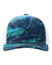 Richardson Kryptek Pontus/ White / Adjustable Richardson 112PFP - Five-Panel Printed Trucker Cap