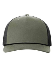 Richardson Loden Green/ Black / Adjustable Richardson 112FPR - Five-Panel Trucker with Rope Cap