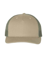 Richardson Pale Khaki/ Loden Green / Adjustable Richardson 112FP - Five-Panel Trucker Cap