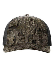 Richardson Realtree Timber/ Black / Adjustable Richardson 112PFP - Five-Panel Printed Trucker Cap