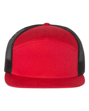 Richardson Red/ Black / Adjustable Richardson 168 - Seven-Panel Trucker Cap