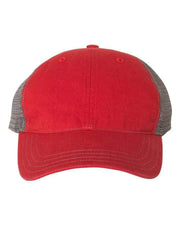 Richardson Red/ Charcoal / Adjustable Richardson 111 - Garment-Washed Trucker Cap