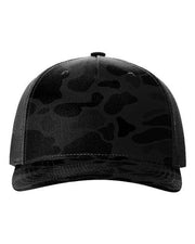 Richardson Sable Duck Camo/ Black / Adjustable Richardson 112PFP - Five-Panel Printed Trucker Cap