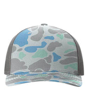 Richardson Saltwater Duck Camo/ Charcoal / Adjustable Richardson 112PFP - Five-Panel Printed Trucker Cap