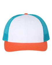 Richardson White/ Blue Hawaiin/ Pale Orange / M/L Richardson 115 - Low Pro Trucker Cap
