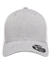 Flexfit Melange Silver/ White / Adjustable Flexfit 110M - 110® Mesh-Back Cap