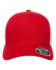 Flexfit Red/ White / Adjustable Flexfit 110M - 110® Mesh-Back Cap