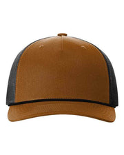 Richardson Caramel/ Black / Adjustable Richardson 112FPR - Five-Panel Trucker with Rope Cap