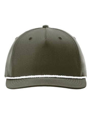 Richardson Dark Olive Green/ White / Adjustable Richardson 258 - Five Panel Classic Rope Cap