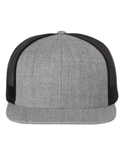 Richardson Heather Grey/ Black / Adjustable Richardson 511 - Wool Blend Flat Bill Trucker Cap