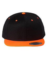 YP Classics Black/ Neon Orange / Adjustable YP Classics 6089M - Premium Flat Bill Snapback Cap