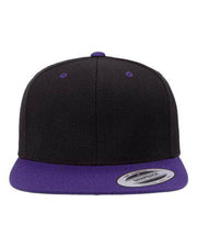 YP Classics Black/ Purple / Adjustable YP Classics 6089M - Premium Flat Bill Snapback Cap