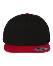 YP Classics Black/ Red / Adjustable YP Classics 6007 - Five-Panel Cotton Twill Snapback Cap