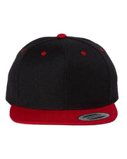 YP Classics Black/ Red / Adjustable YP Classics 6089M - Premium Flat Bill Snapback Cap