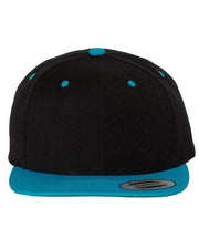 YP Classics Black/ Teal / Adjustable YP Classics 6089M - Premium Flat Bill Snapback Cap