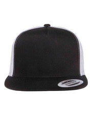 YP Classics Black/ White / Adjustable YP Classics 6006 - Five-Panel Classic Trucker Cap