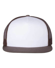 YP Classics Brown/ White/ Brown / Adjustable YP Classics 6006 - Five-Panel Classic Trucker Cap