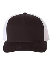 YP Classics - Five-Panel Retro Trucker Cap Black/ White / Adjustable YP Classics 6506