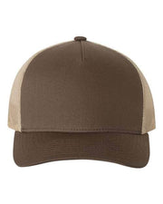 YP Classics - Five-Panel Retro Trucker Cap Brown/ Khaki / Adjustable YP Classics 6506