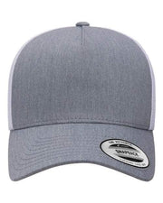 YP Classics - Five-Panel Retro Trucker Cap Heather/ White / Adjustable YP Classics 6506