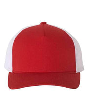 YP Classics - Five-Panel Retro Trucker Cap Red/ White / Adjustable YP Classics 6506