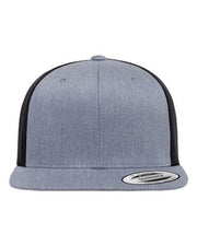 YP Classics Heather Grey/ Black / Adjustable YP Classics 6609 - Retro High Profile Trucker Cap