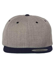 YP Classics Heather Grey/ Navy / Adjustable YP Classics 6089M - Premium Flat Bill Snapback Cap